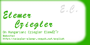 elemer cziegler business card